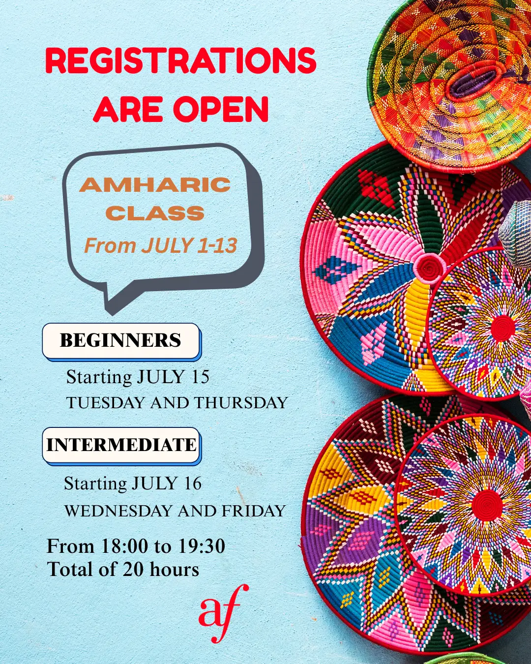 Amharic Class Registration 