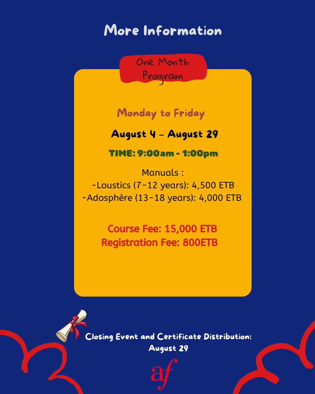 Summer course extended