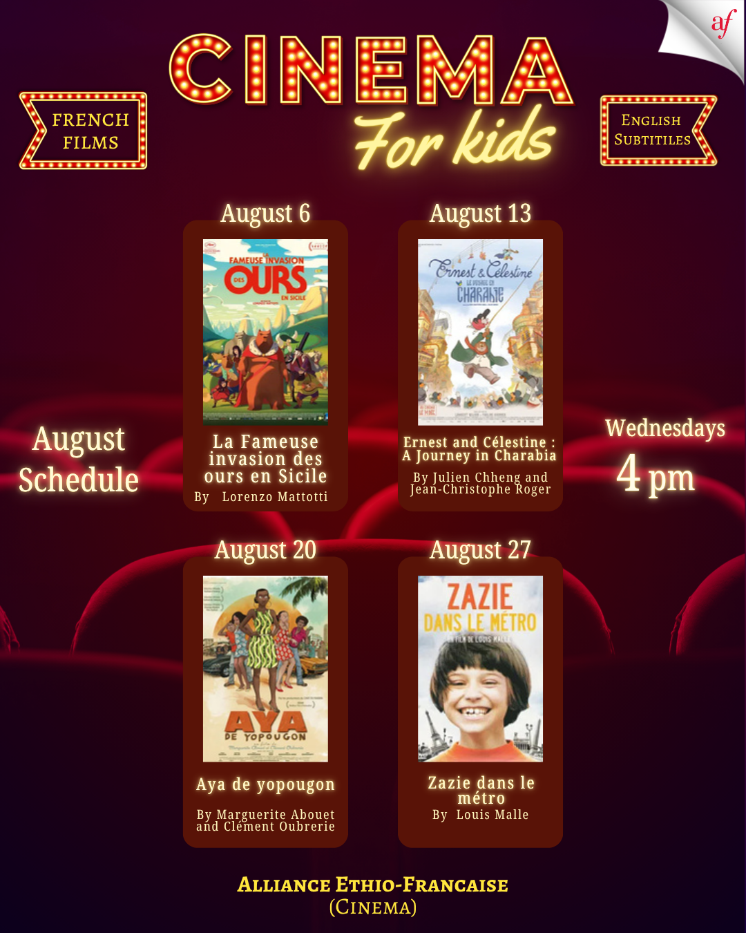 Kids August Cinema Wednesday 