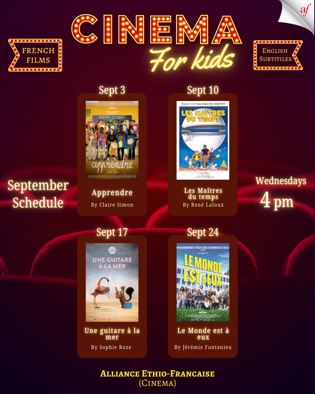 Kids September Cinema Wednesday